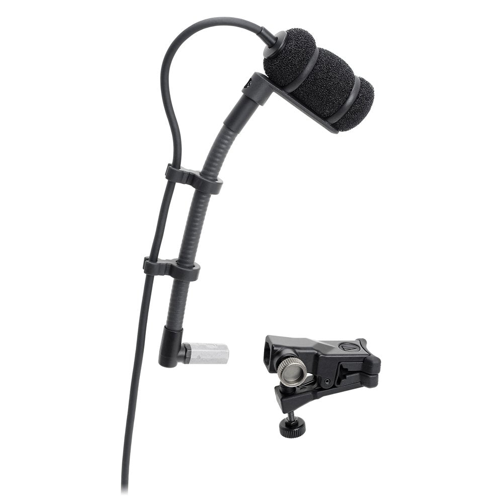 Audio Technica ATM350UcW Cardioid Condenser Clip-On Instrument Microphone with Universal Mounting System