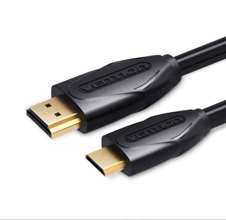 Vention Plug and Play Mini HDMI to HDMI Cable with Gold Plated Interface for TV, Laptops and Tablet (VAA)