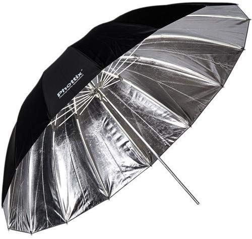 Phottix Para Pro Parabolic Reflective Umbrella 101cm or 40 Inches - Silver and Black