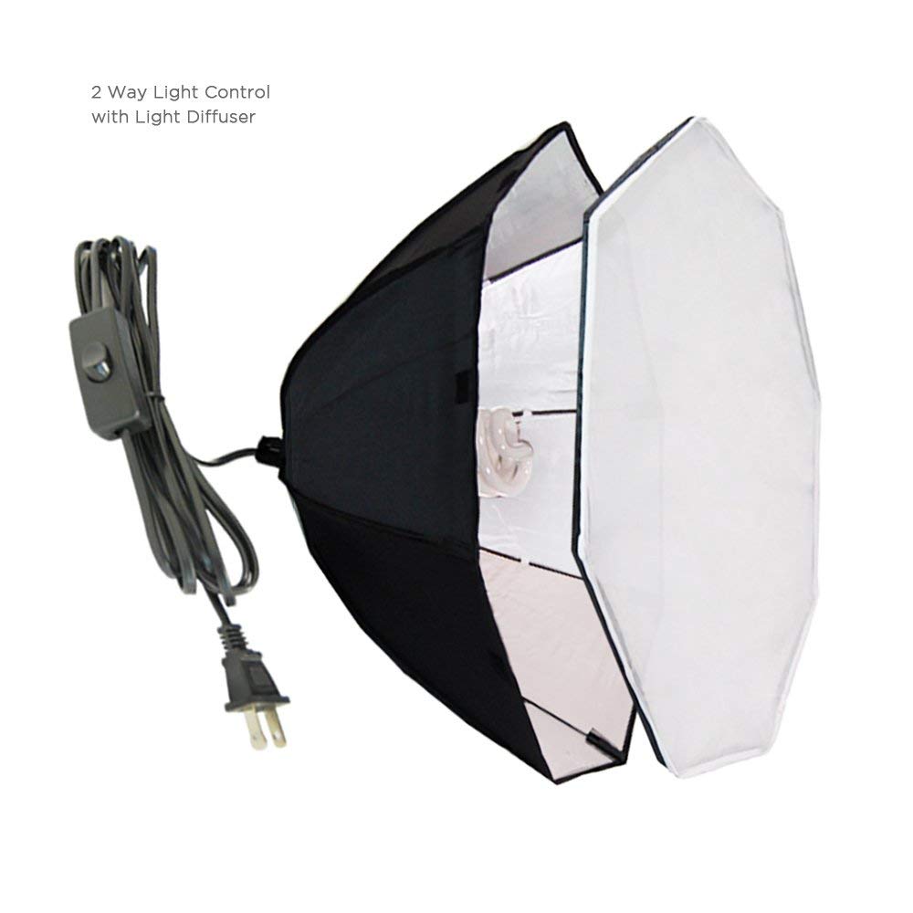 Pxel SB-1B-60 Octagon 1 bulb light head, Softbox Continuous lighting with 1 bulb holders, Photography Octagonal