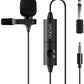 Maono AU-100 Multipurpose Lavalier Microphone Hands Free Clip-on Lapel Mic with Omnidirectional Condenser for Podcast, Recording, DSLR,Camera, Smartphone, PC,Laptop (236 in)