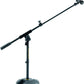 Hercules Low Profile H-Base Microphone Stand with Short Telescopic Boom and EZ Microphone Clip For Drum and Amplifiers (MS120B)