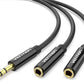 Vention TRS 3.5mm Male to Dual 3.5mm Female 0.3-Meter ABS Type Gold Plated (BBSBY) Stereo Splitter Cable for Speakers, Mobile Phones, PC, Laptop