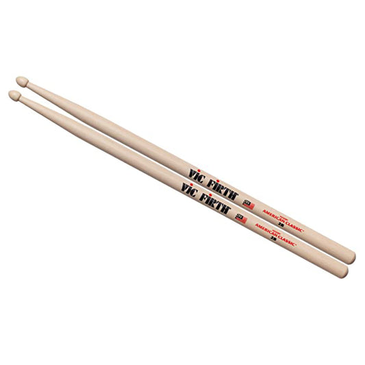 Vic Firth 2B American Classic with Value Pack Drum Sticks Hickory Wood Tear Drop Tip Ideal for Rock Music | P2B3-2B1
