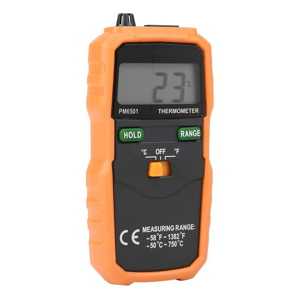 PeakMeter PM6501 LCD Display Digital Wireless Thermometer With K type Thermocouple Temperature Meter With Data Hold Logging