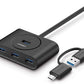 UGREEN 2-in-1 4-Port USB 3.0 to USB-C and USB-A with 5Gbps Data Speed and OTG Function Compatible | 40850