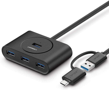 [CLEARANCE] UGREEN 2-in-1 4-Port USB 3.0 to USB-C and USB-A with 5Gbps Data Speed and OTG Function Compatible | 40850