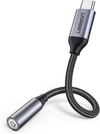 [CLEARANCE] UGREEN USB-C Male to 3.5mm AUX Female Stereo Jack Cable Headphone Adapter with Nylon Braided Cord and Aluminum Shell | 80154