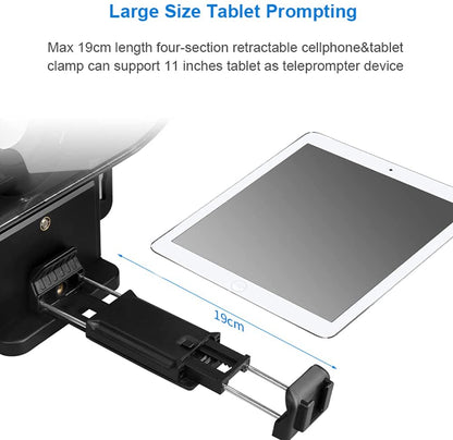 Desview / Bestview T3 11" Universal Teleprompter with Horizontal / Vertical Shooting, Bluetooth Remote Control and Mobile App Support for DSLR, Smartphone and Tablet