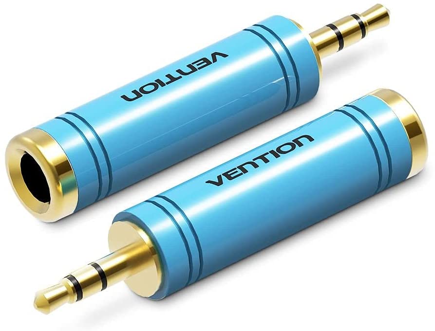 Vention 3.5mm Male to 6.5mm Female Audio Adapter Gold Plated for Microphone, Mixer and Electric Guitar  (VAB-SO4-L)