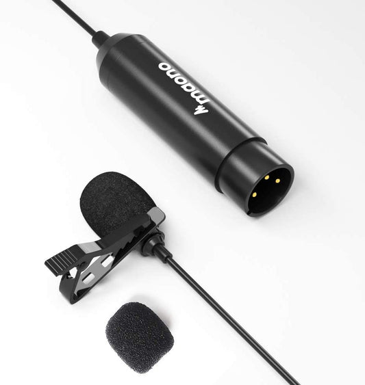 Maono AU-XLR10 Omnidirectional Lavalier Lapel Microphone 6.39ft Phantom Power High Sensitivity and Flat Frequency for Youtube Recording, Podcast, Webinar, Vlog and Interview XLR-10 XLR10 XLR