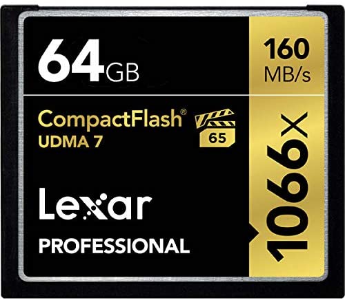 Lexar 1066 Professional High Speed 64GB Compact Flash Card with UDMA 7 Technology for Photographers and Videographers LCF64GCRBAP1066
