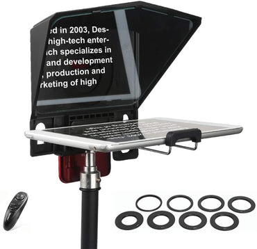 Desview / Bestview T2 8" Universal Teleprompter with Horizontal / Vertical Shooting, Bluetooth Remote Control and Mobile App Support for Smartphone, Tablet, DSLR Camera Portable for Youtube Interview Studio