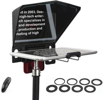 Desview / Bestview T2 8" Universal Teleprompter with Horizontal / Vertical Shooting, Bluetooth Remote Control and Mobile App Support for Smartphone, Tablet, DSLR Camera Portable for Youtube Interview Studio