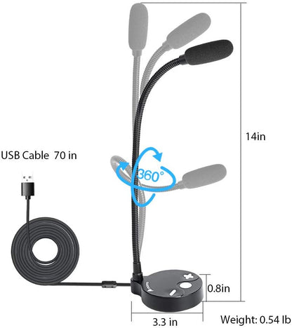 [CLEARANCE] Maono AU-GM10 GM10 Metal USB Cardioid Condenser Gooseneck Desktop Microphone with Volume Control and Led Indicator for Podcasting, Conferences, Interviews, Meetings
