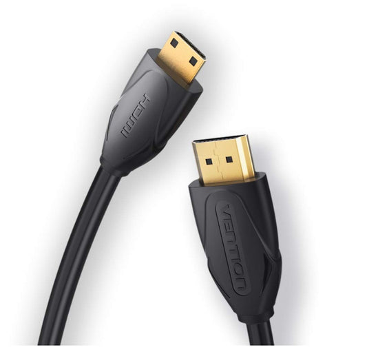 Vention Plug and Play Mini HDMI to HDMI Cable with Gold Plated Interface for TV, Laptops and Tablet (VAA)