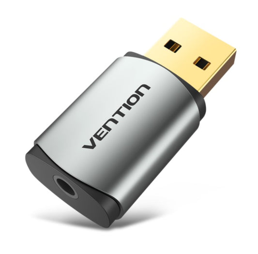 Vention USB External Sound Card Metal Type Gold Plated 3.5mm Aux Audio CTIA Adapter (CDN)