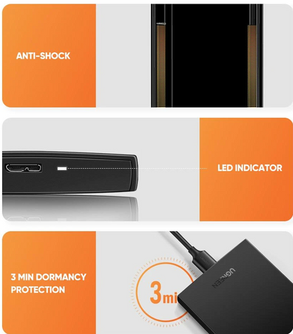 [CLEARANCE] UGREEN 2.5" SATA External Hard Drive Enclosure USB 3.0 with up to 6TB HDD Capacity for Windows 10/8/7/Vista, Linux, Mac OS 8.0 | 60353