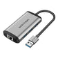 Vention 3-Port USB 3.0 to USB 3.0X*3/Gigabit Ethernet Hub Adapter 5Gbps Tinned Copper (CKB)