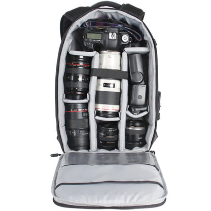 [CLEARANCE] Eirmai Durable Waterproof Nylon Camera Backpack Splash-Proof and Tear Resistant Travel Bag (fits 2 DSLR Body Cameras, 5 Lenses, Laptop and Tripod) (Gray)