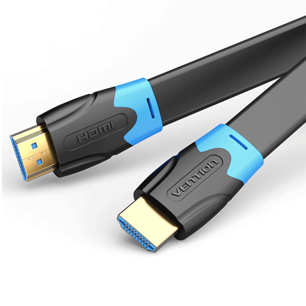 Vention HDMI 2.0 Male to Male Flat Copper Core Cable with Gold Plated Contacts with ARC HDR 4K 3D UHD Resolution Support for PC and Home Display (1M, 2M, 3M, 5M, 10M) | (AAKB)