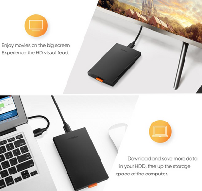 [CLEARANCE] UGREEN 2.5" SATA External Hard Drive Enclosure USB 3.0 with up to 6TB HDD Capacity for Windows 10/8/7/Vista, Linux, Mac OS 8.0 | 60353