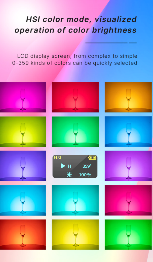 Vijim by Ulanzi 3100 mAh VL120 RGB LED Video Light 9000k Color Temperature & 20 Special Effect Modes