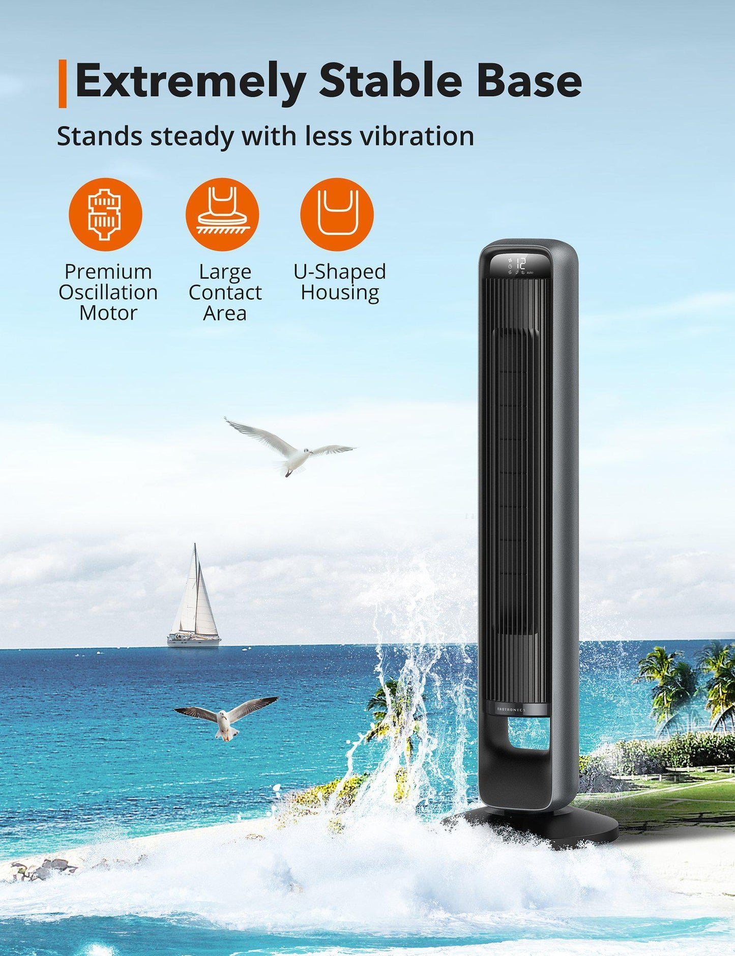 TaoTronics 42-inch 12 Speed Bladeless Tower Fan with Remote Control and 4 Different Wind Modes Feature