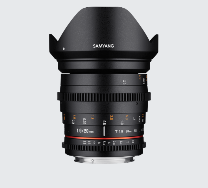 Samyang MF Wide Angle 20mm T1.9 Cine Lens for Canon EF DSLR Camera SYDS20M-C