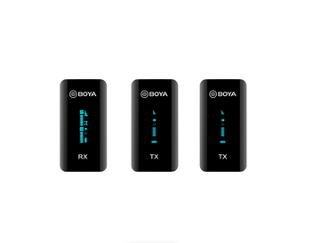 Boya by-XM6 S2 2.4GHz Dual Wireless Lavalier Microphone System Kit with up to 7hours Runtime and 100m Operating Range for Live, YouTube, Vlogging and Interview