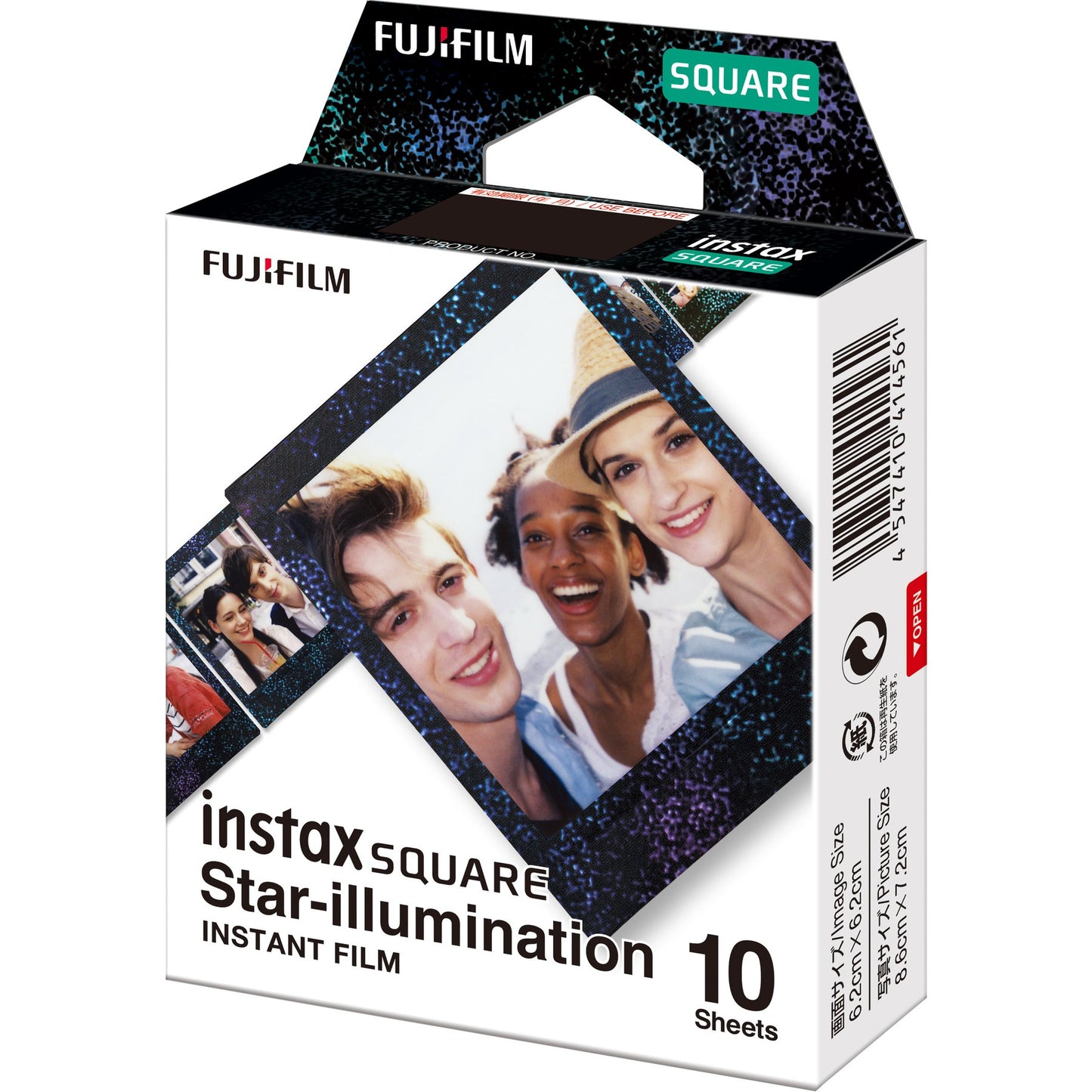 Fujifilm Black Frame Instax Square Star-Illumination Instant Film 10 Sheets Single Pack - Expiration July 2021