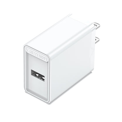 Vention 12W / 18W USB Single Port Fast Charge Wall Charger for Phone Tablet and Other Devices (US Plug) (Black, White) | FAA, FAB