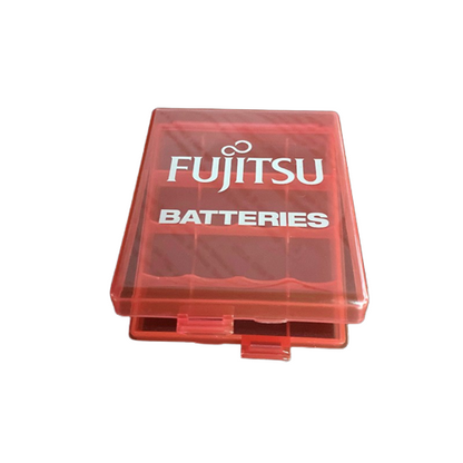 [CLEARANCE] Fujitsu 4 Slot AA and AAA Battery Case for Travel and Storage (Pink)