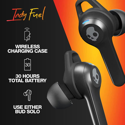 [CLEARANCE] Skullcandy Indy™ Fuel True Wireless Earbuds with Wireless Charging Case 6h Playtime IP55 Water-Resistant (True Black)