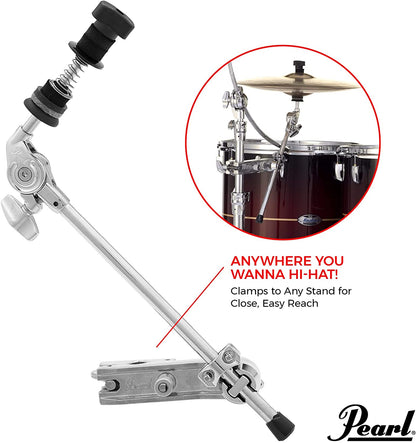 Pearl CLH70 Closed Hi-Hat Cymbals Holder with 15" Solid Boom Arm, Uni-Lock Tilter for Drum Equipment Accessory
