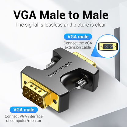 [CLEARANCE] Vention VGA Adapter Coupler (Male to Male) 15 Pin 1080p 60Hz Gold-Plated for PC TV Monitor Projector (DDEBO)
