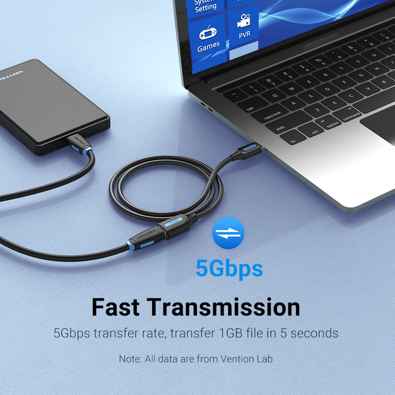 Vention USB 3.0 Extension Cable (A Male to A Female) 2-meters Extender Data Cord PVC Type with 5Gbps Transfer Rate (CBH)