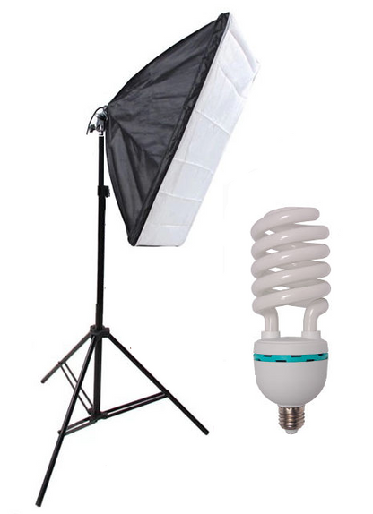 Pxel LS-SB-1B Socket Softbox 50x70Ccm, 150w Bulb, 200cm Light Stand for Studios, Photography Lightings Kit 1