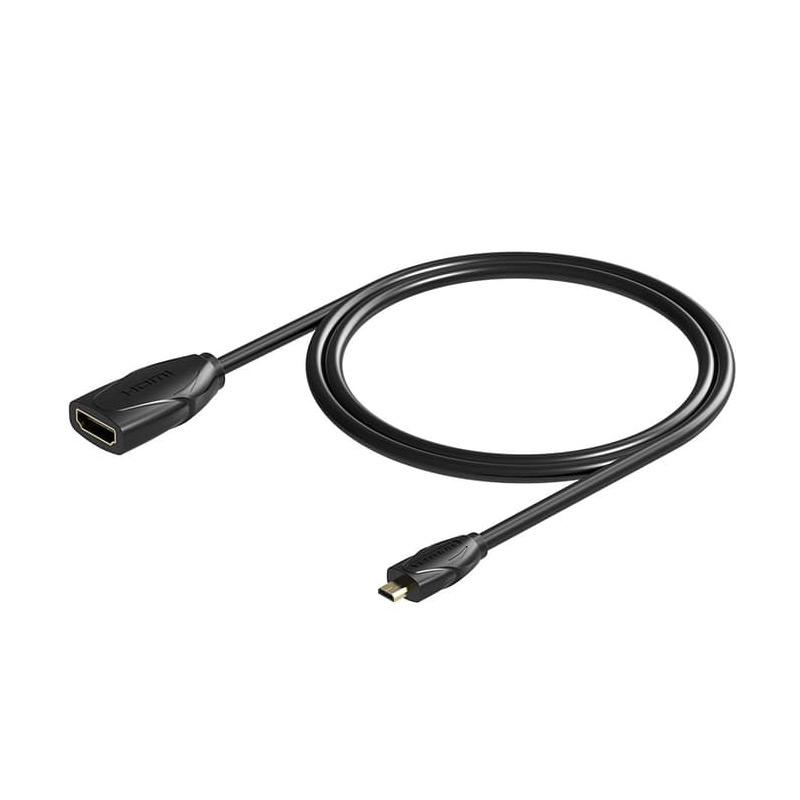 Vention Micro HDMI to HDMI Extension Cable 1080P HD Cord with Audio Video Sync (ABB)