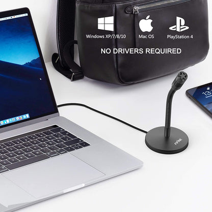 [CLEARANCE] Fifine K050 Mini Gooseneck USB Microphone for Dictation and Recording,Desktop Microphone for Computer Laptop PC, Plug and Play Great for Skype, YouTube, Gaming, Streaming, Voiceover, Discord and Tutorials