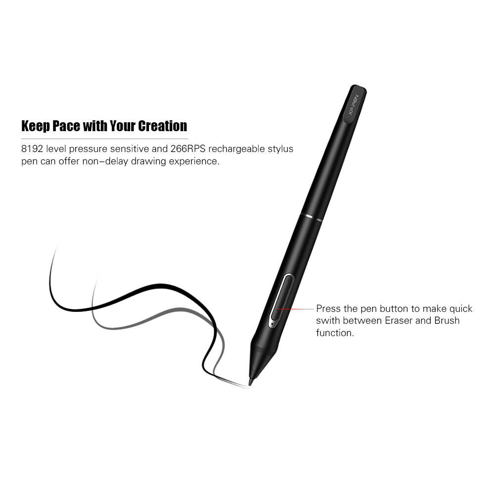 XP-Pen P05S Advanced Battery-Free Stylus with 8192 Levels of Pressure Sensitivity, One-Click Toggle Buttons for Artist 15.6, Artist 13.3 and 13.3V2