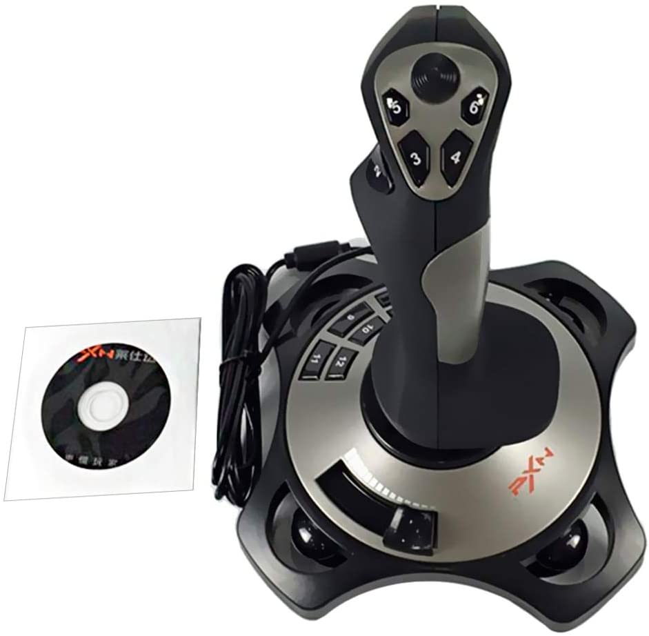 PXN Flight simulator controls 2113 pc flight joystick controls with  Vibration Function and Throttle Controls Wired Flight Stick for PC Windows
