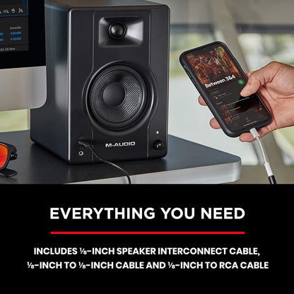 M-Audio BX4 120-Watt Powered Desktop Computer Speakers / Studio Monitors for Gaming, Music Production, Live Streaming and Podcasting (Pair)