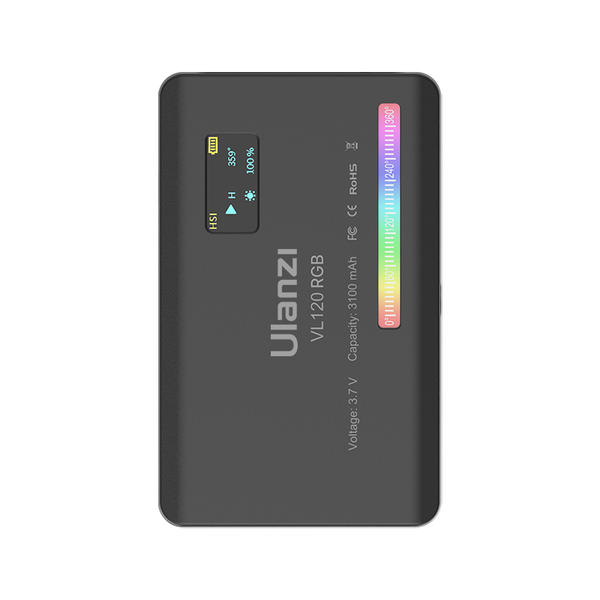 Ulanzi VL120 RGB 2500K-9000K Mini LED Video Light, Fill In Light Dimmable, Lightning Effects for Photography, Studio Lightings