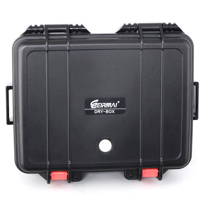 Eirmai R11 Moisture-Proof Dry Camera Box 9-Liters with Dehumidifier Hygrometer Sponge Pad (Fits 1 DSLR and 2 Lenses) Black