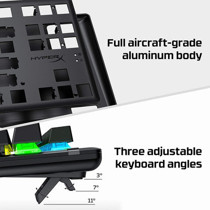 [CLEARANCE] HyperX Alloy Origins Core Tenkeyless Mechanical RGB Backlit Gaming Keyboard with Detachable USB Type-C Cable, Aqua Tactile Switch (HX-KB7AQX-US)