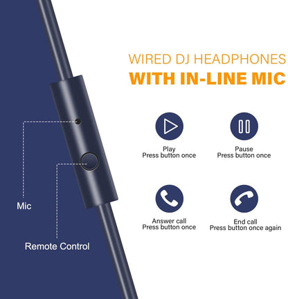 OneOdio Pro 10L Over Ear Headphones with Cable, Studio Headphones with 6.3mm, 3.5mm Jack, Closed DJ Headphones with 50mm Drivers., Bass Sound