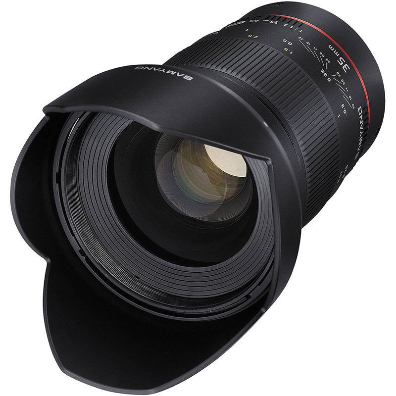Samyang 35mm f/1.4 Manual Focus APS-C Wide Angle Prime Lens with AE Chip and UMC Technology for Canon EF Mirrorless Cameras | SYAE35M-C