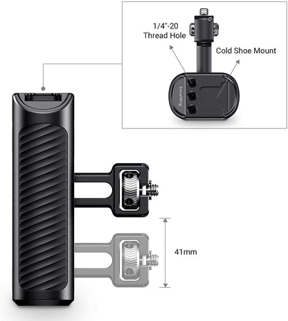 [CLEARANCE] SmallRig HSS2424 Side Handle for Phone Cage Smartphone Video Rig Aluminum with Cold Shoe and 1/4 Threads