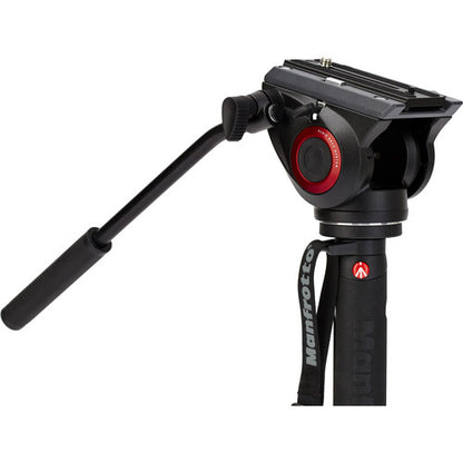 Manfrotto MVMXPRO500 XPRO 4 Section Video Monopod w Fluid Head & Fluidtech Base for Videographer, Filmmakers